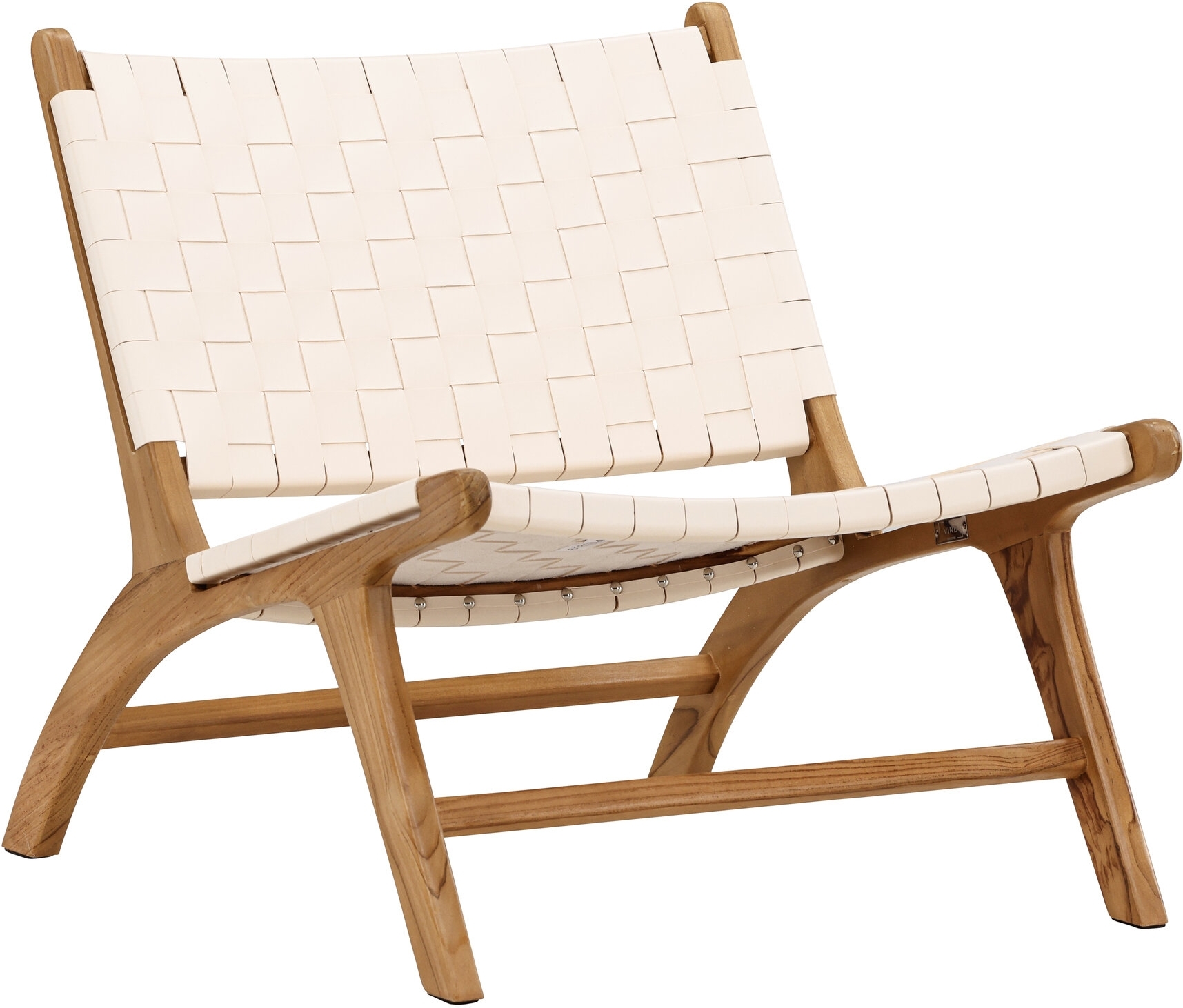 Rike loungestol - Cream PU/teak Rike loungestol - Cream PU/teak
