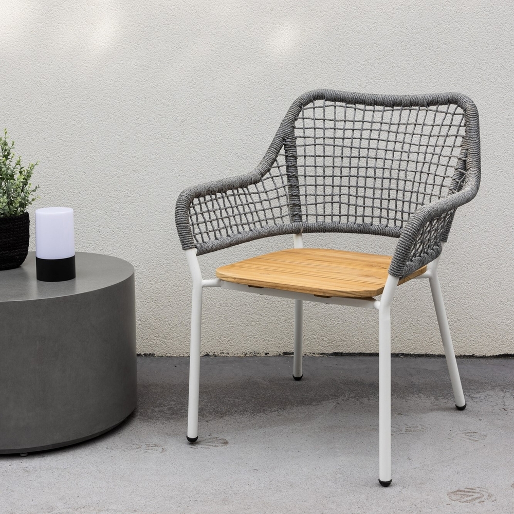 Amora fauteuil - Grijs/teak