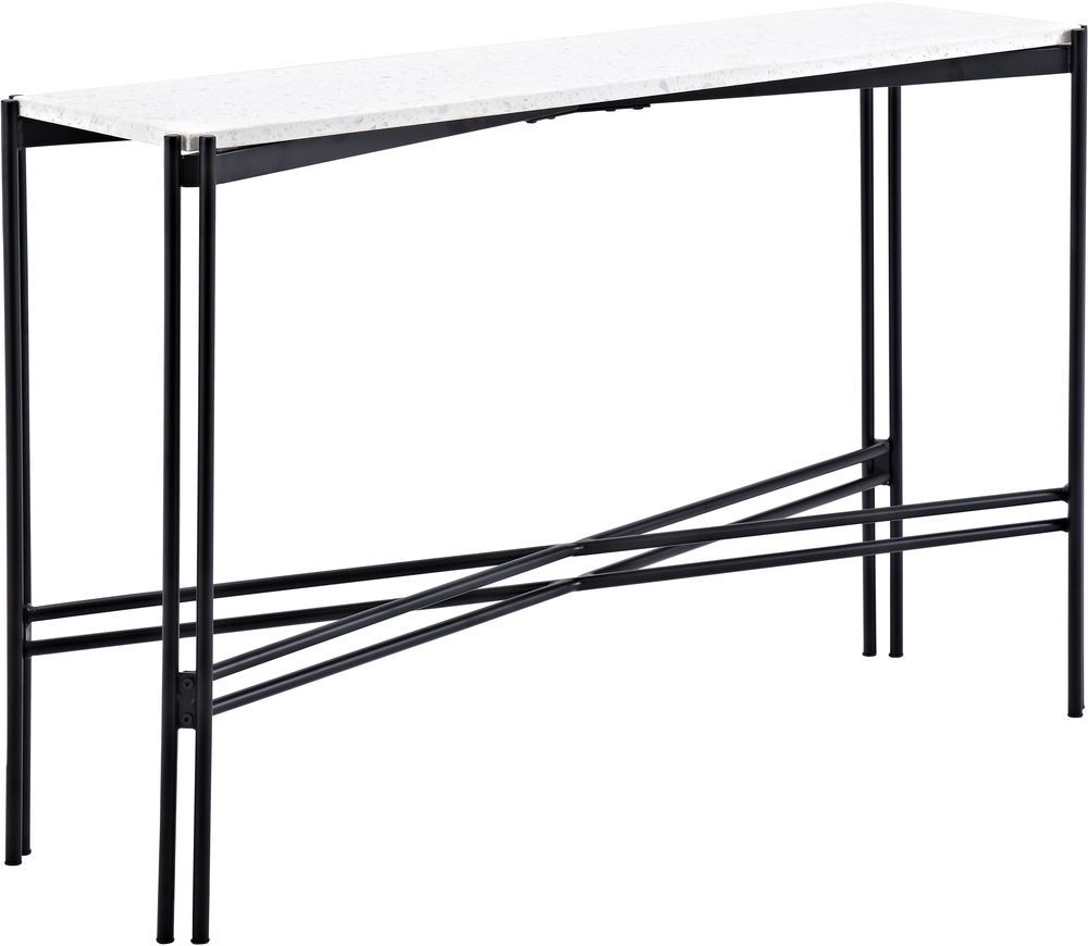 Fresca avlastningsbord 110 x 30 cm - Svart/vit terrazzo