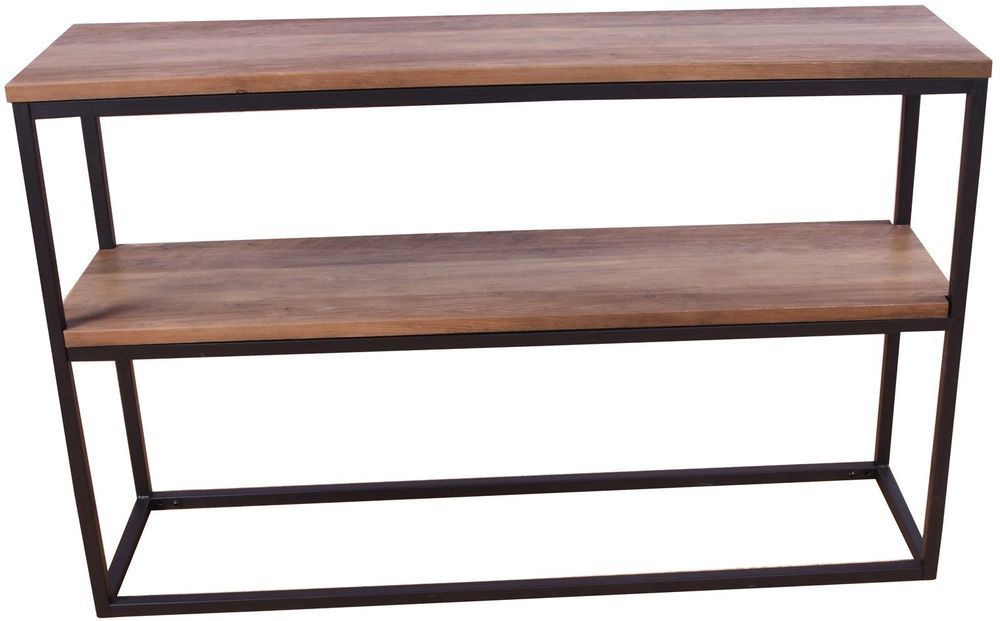 Charlotte avlastningsbord 110 x 30 cm - Svart/teakimitation