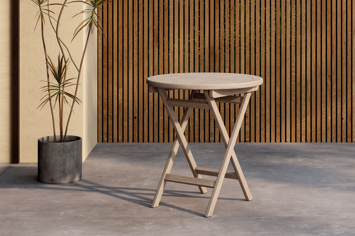 Cafebord Kenya �70 cm - whitewash teak