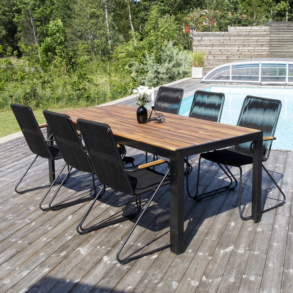 Bois eettafel 205 x 90 cm - Zwart/Natuurlijk