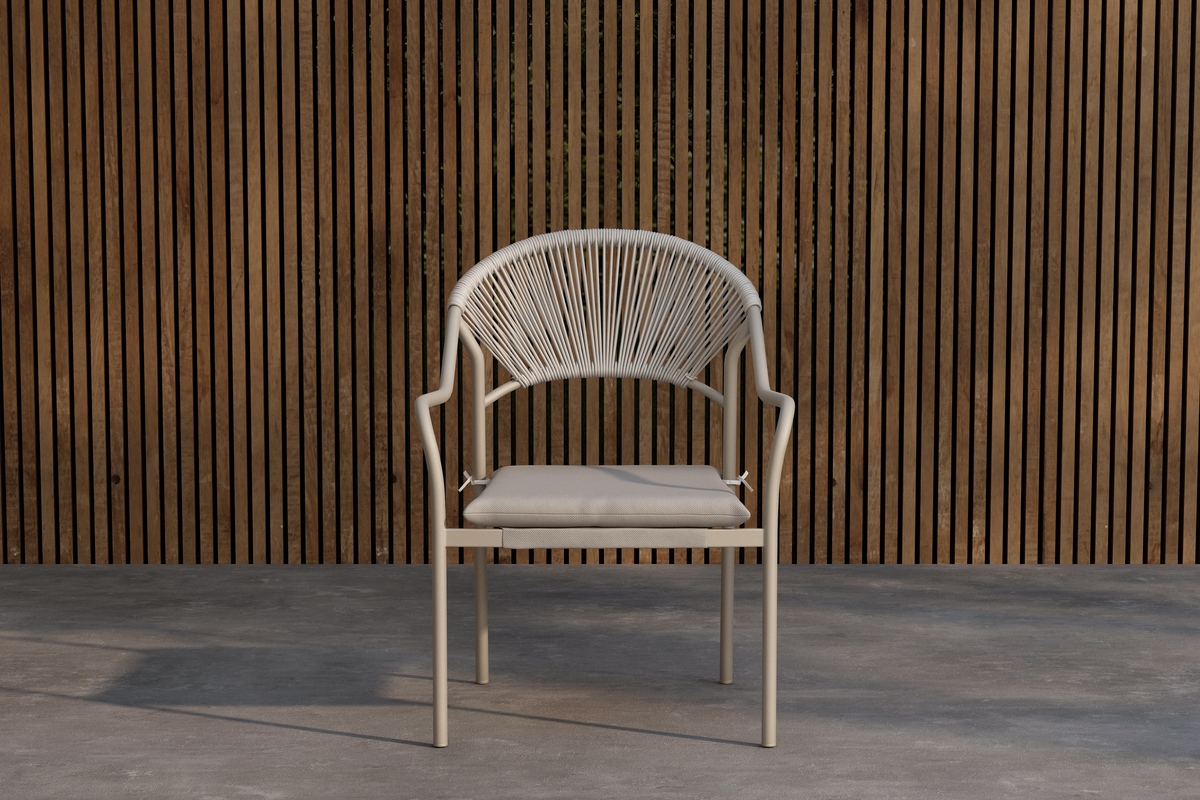 Matstol Paros i st�l/rotting - beige