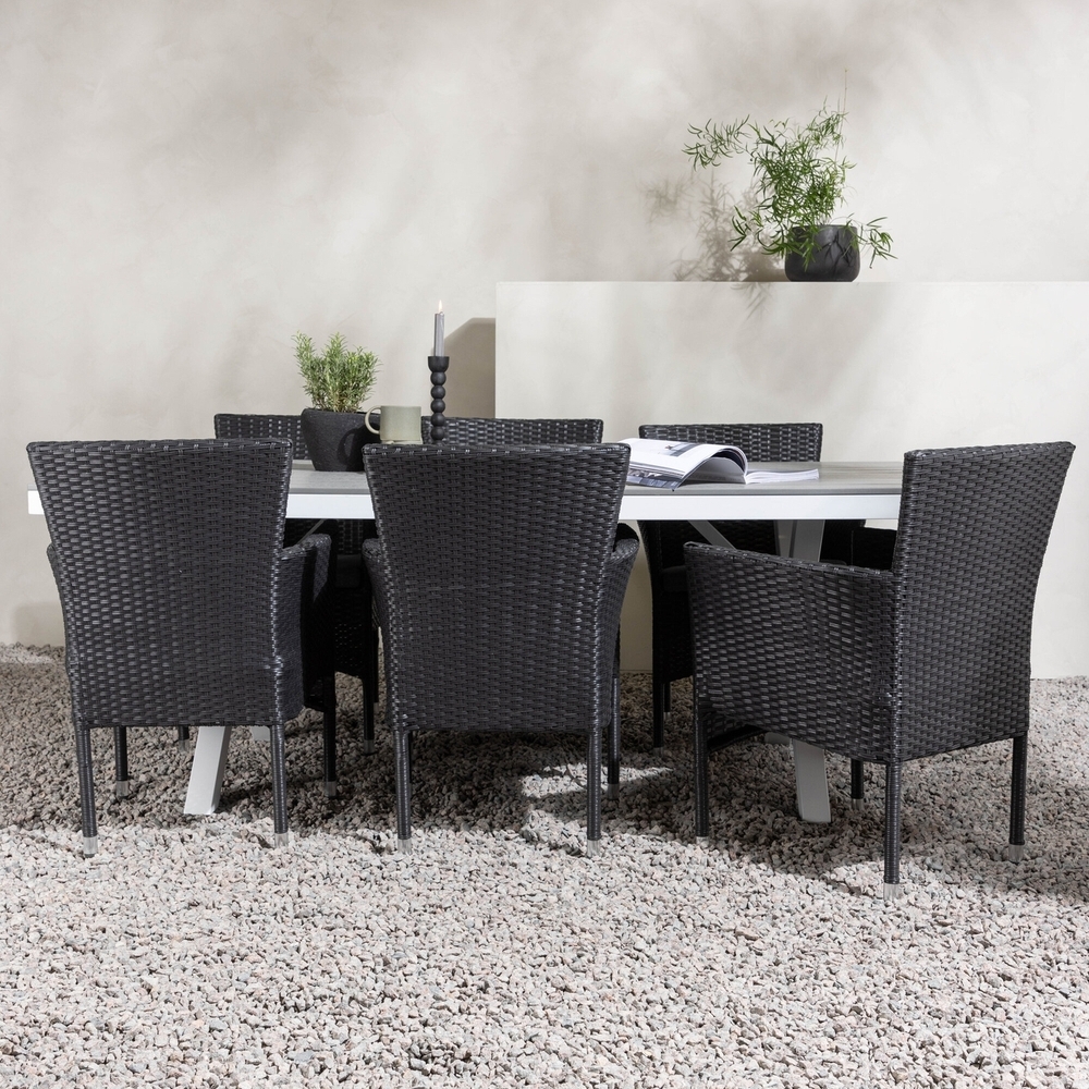 Garcia utematgrupp med 6 st Malina stolar - Svart/Gr�