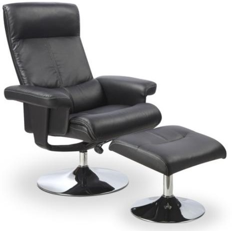 Daytona f�t�lj och fotpall - Svart PU