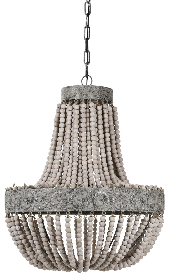 Plafondlamp met houten ballen - O&J