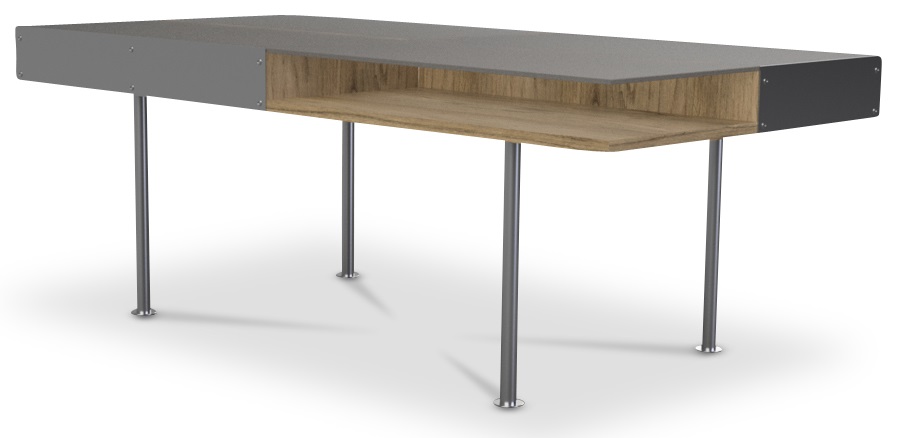 Frank soffbord - Ek / Metall