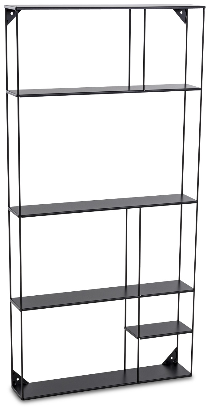BOBO svart v�gghylla i metall 120x60 cm