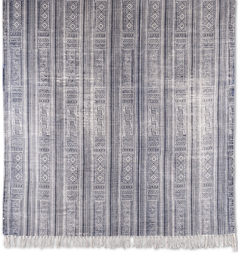 Stentvättad bomullsmatta Ronda - Blå - 135x190 cm