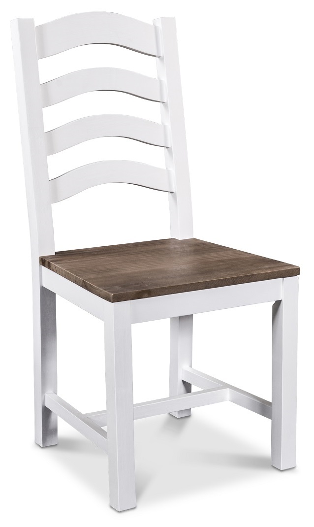 Wallice matstol - Vit/Brunbets