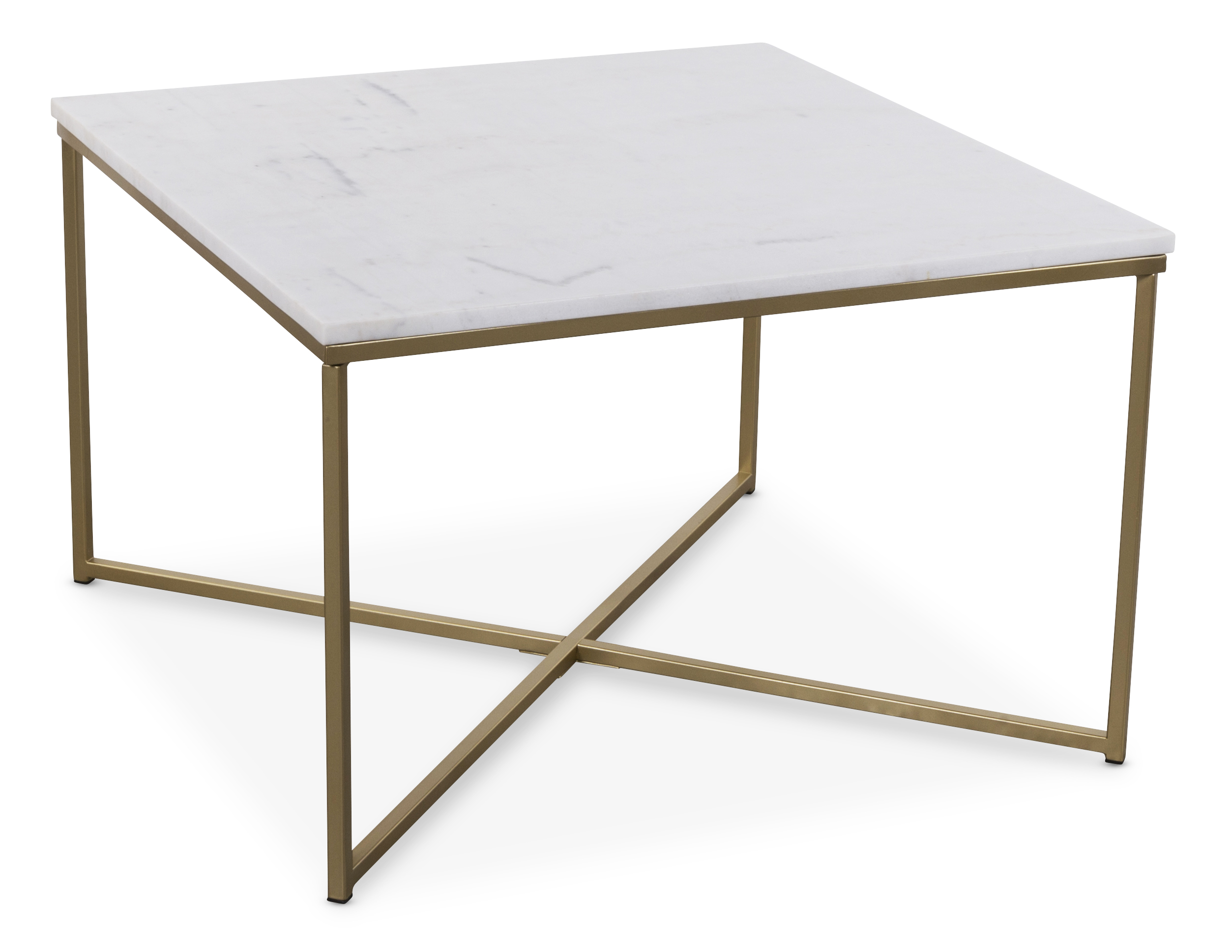 Maryland soffbord i marmor 75x75 cm matt m�ssings underrede