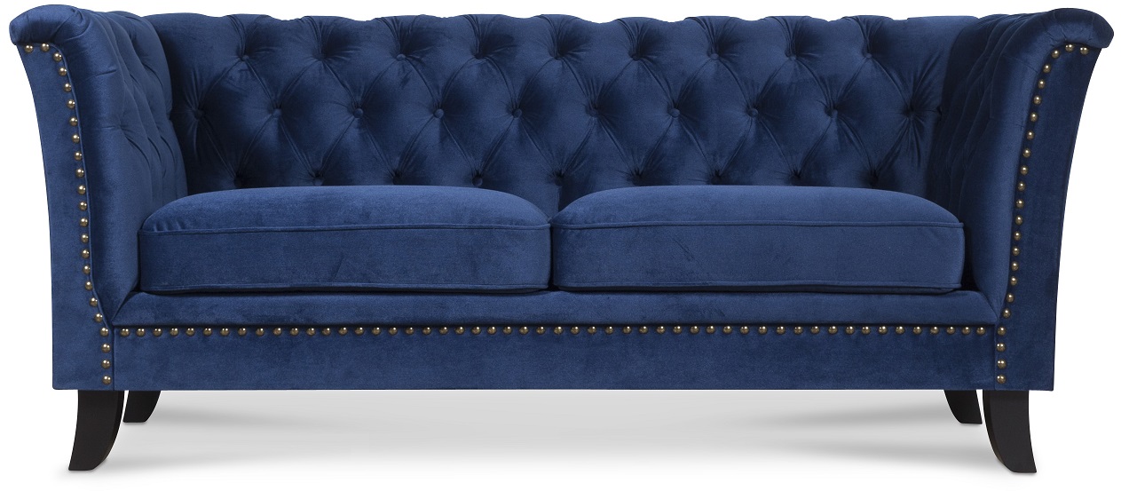 Bank 3-zits Chesterfield Blauw - Milton +
