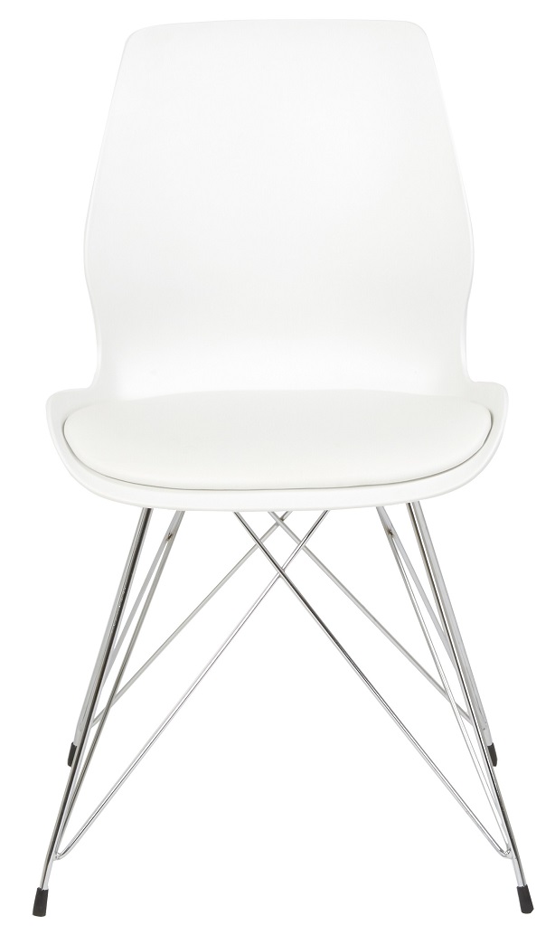 Shello matstol - Vit/krom