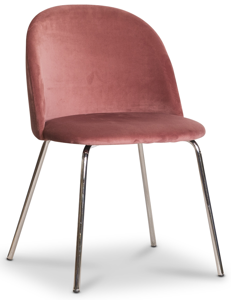 Giovani velvet stol - Rosa (Sammet) / Krom