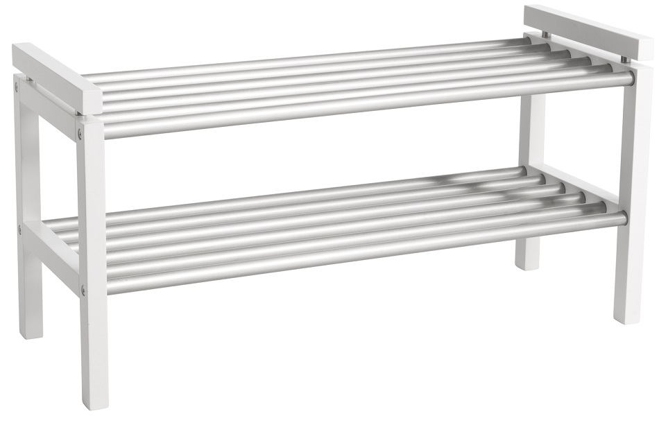 Confetti skohylla (vit/metall)