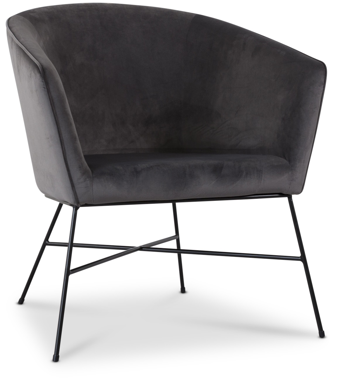 Isabelle f�t�lj i gr� sammet + Textilv�rd f�r m�bler