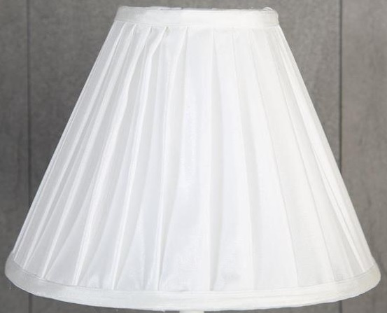 Siden veckad lampskärm E14 - Vit Siden veckad lampskärm E14 - Vit