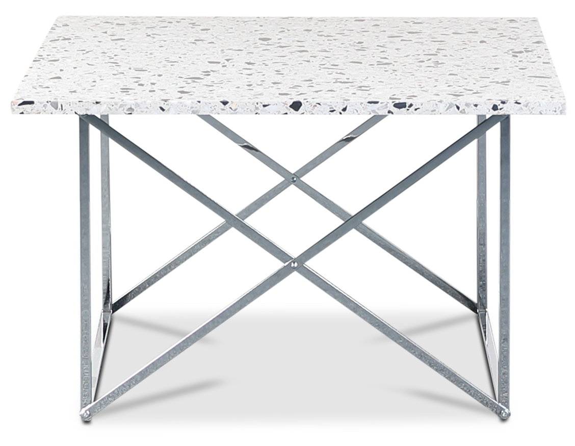 Terrazzo soffbord 75x75cm - Cosmos Terrazzo & underrede cross krom Terrazzo soffbord 75x75cm - Cosmos Terrazzo & underrede cross krom