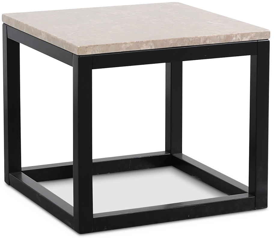 Sydney sidobord 50 - Beige Marmor/svart