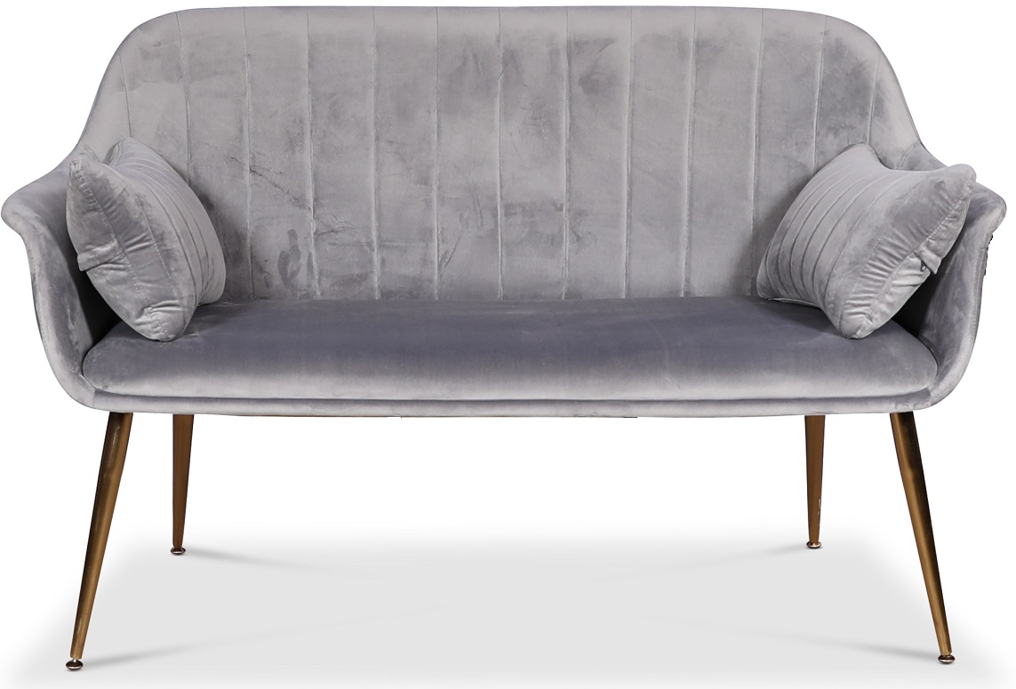 Flappy 2-sits soffa - Gr� sammet / m�ssingsben