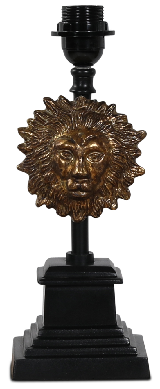Lejon lampfot H36 cm - Svart / Guld