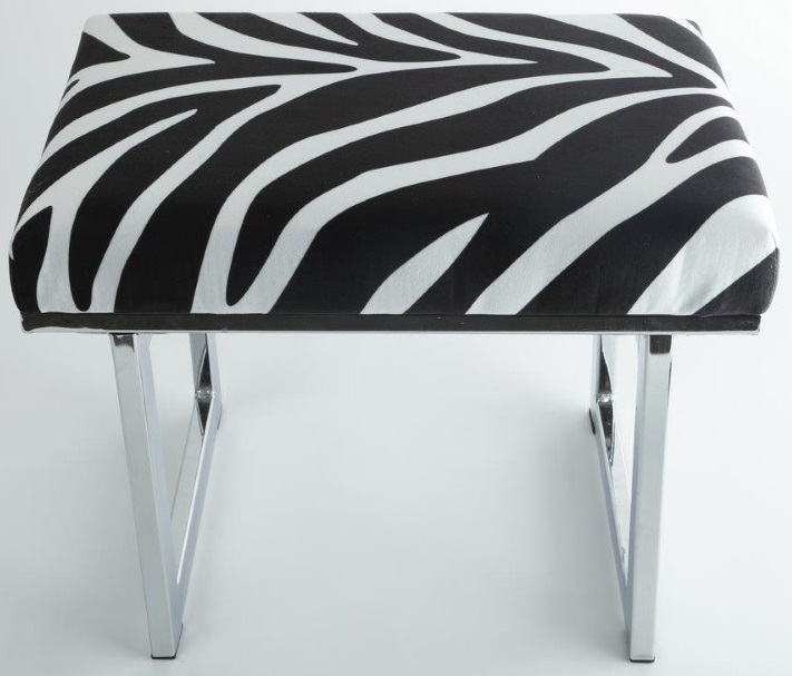 New York fotpall 55 cm - Zebra/Silver