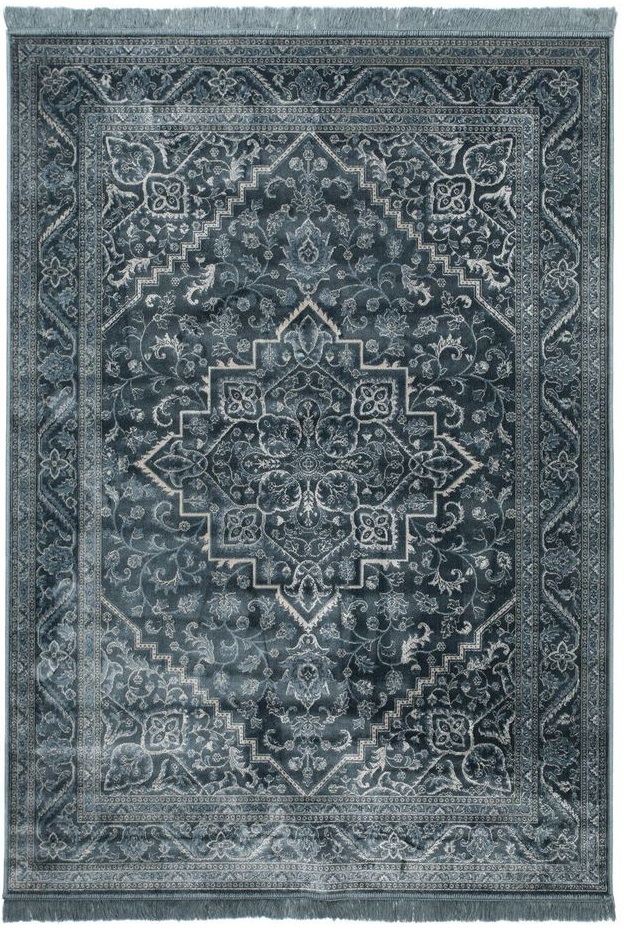 Viscose vloerkleed Casablanca Kashan - Blauw