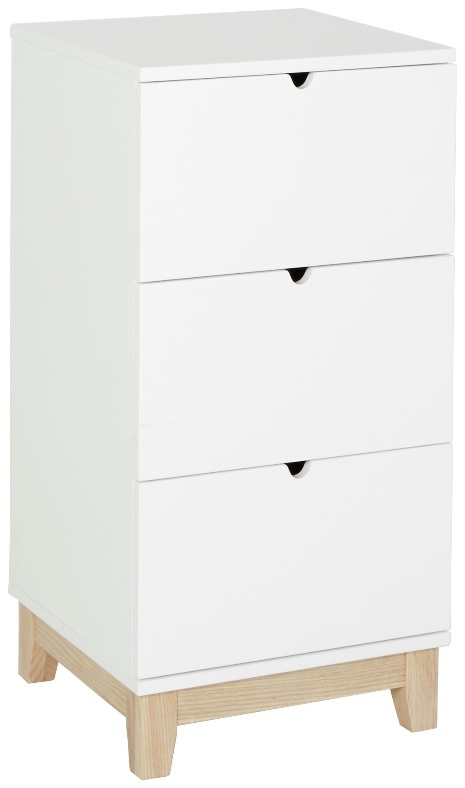 Bornholm S�ngbord med 3-l�dor - vit/natur