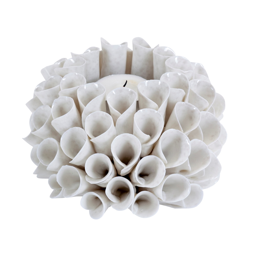 Shelly kaarslantaarn - Wit