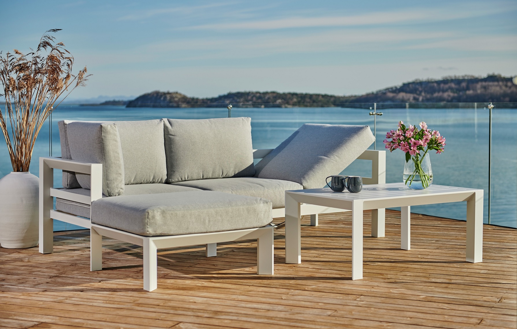 Nimes utegrupp aluminium - Vit/gr�