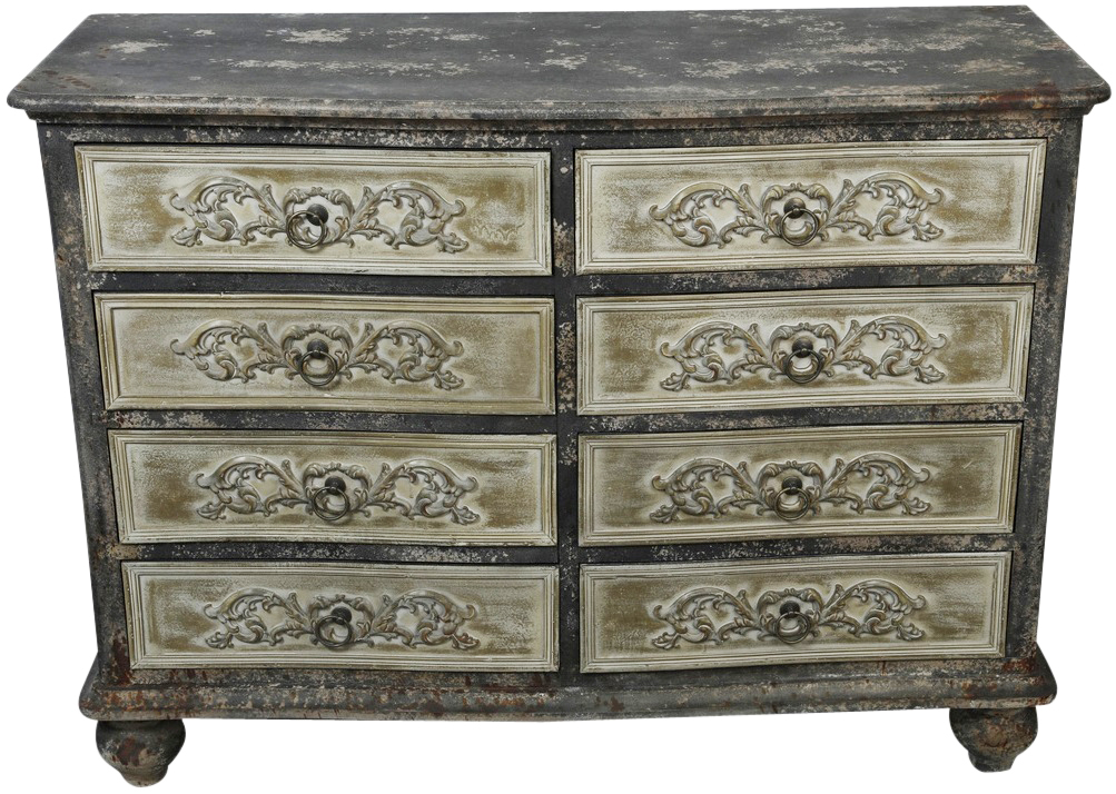 Barock byr� med 8 st l�dor - Antikt utf�rande