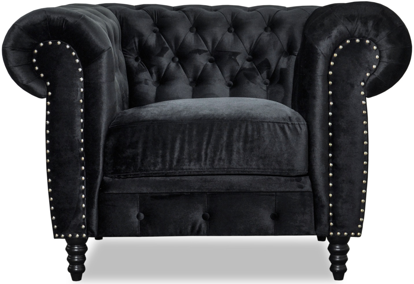 Chesterfield fauteuil Ashford - Zwart fluweel