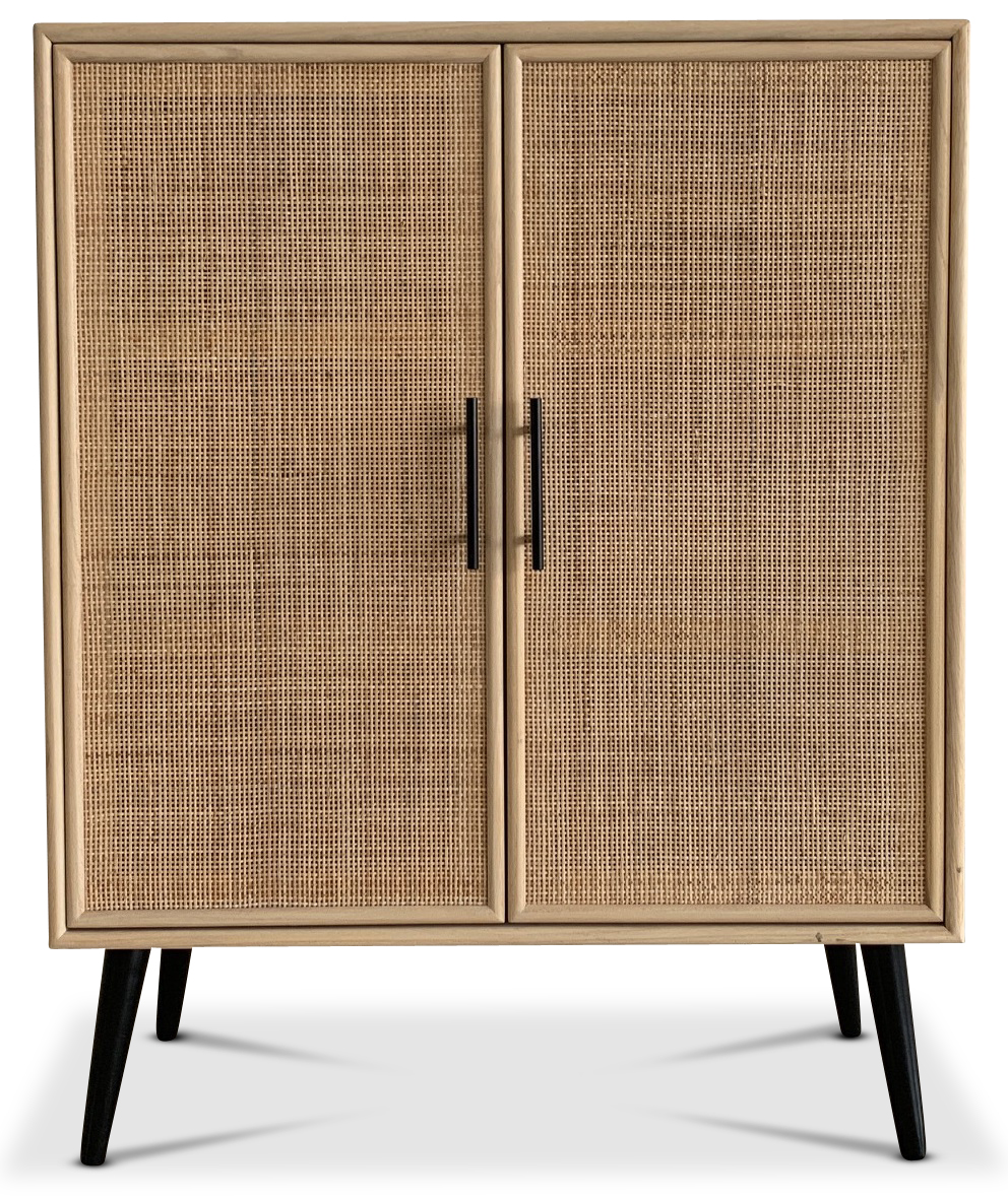 React rotan kast met zwarte handvatten