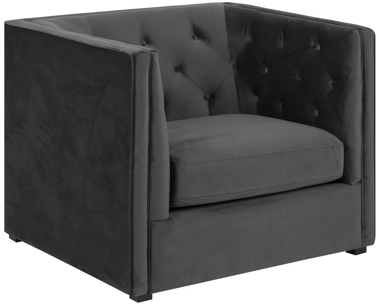 Chesterfield Milano fåtölj i grå sammet Chesterfield Milano fåtölj i grå sammet