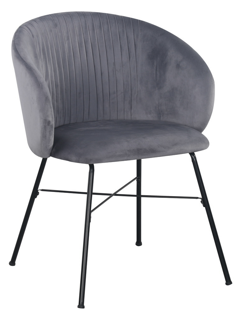 Sevilla fauteuil grijs fluweel + Meubelpoten