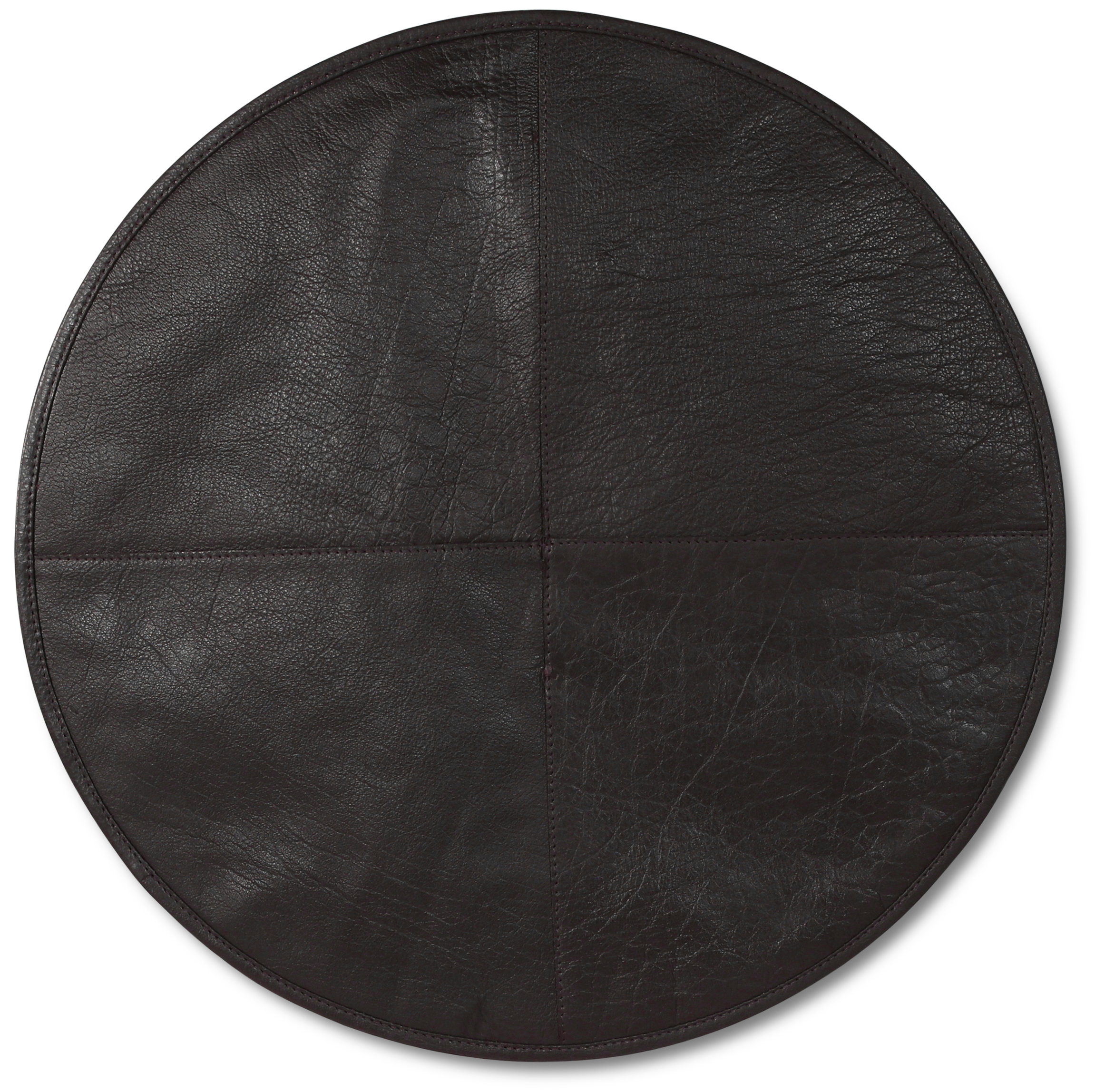 Stoelkussen in leer - Donkerbruin