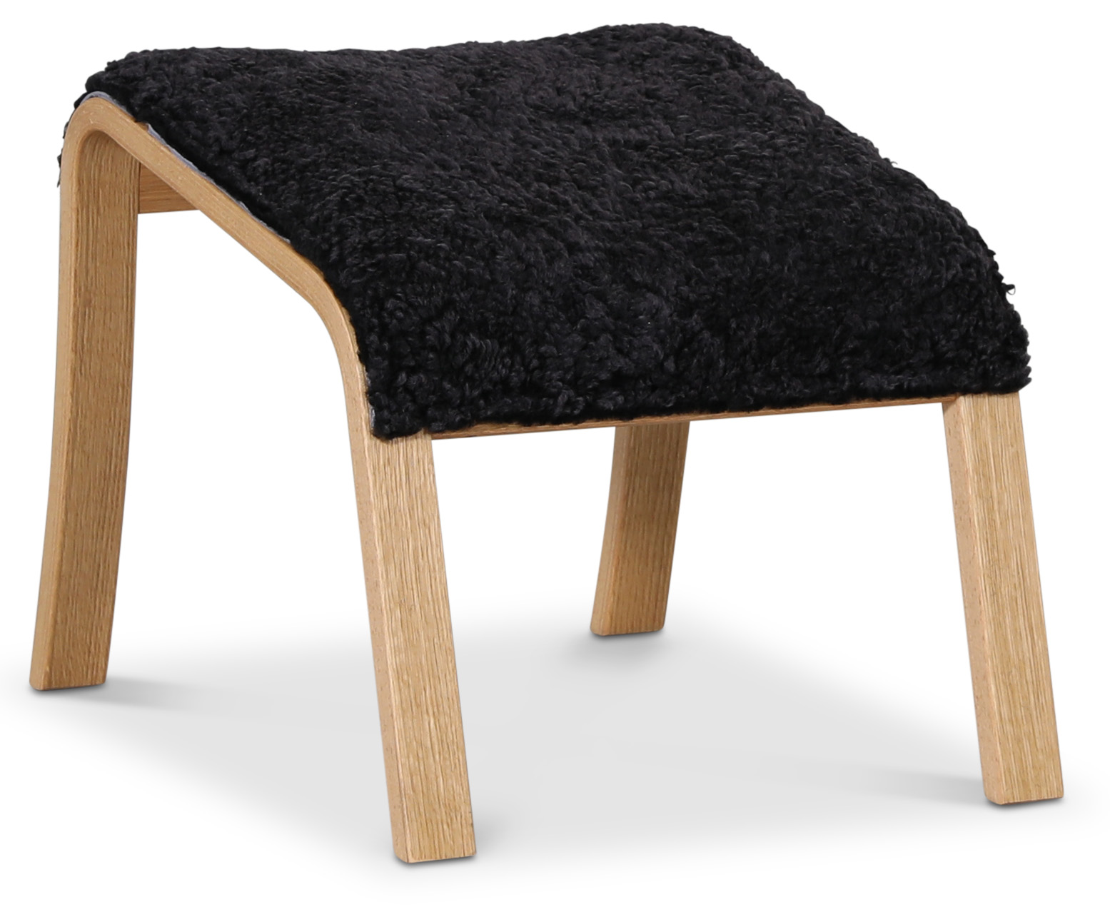 Frank fotpall i f�rskinn scandinavian dark grey - Oljad ek