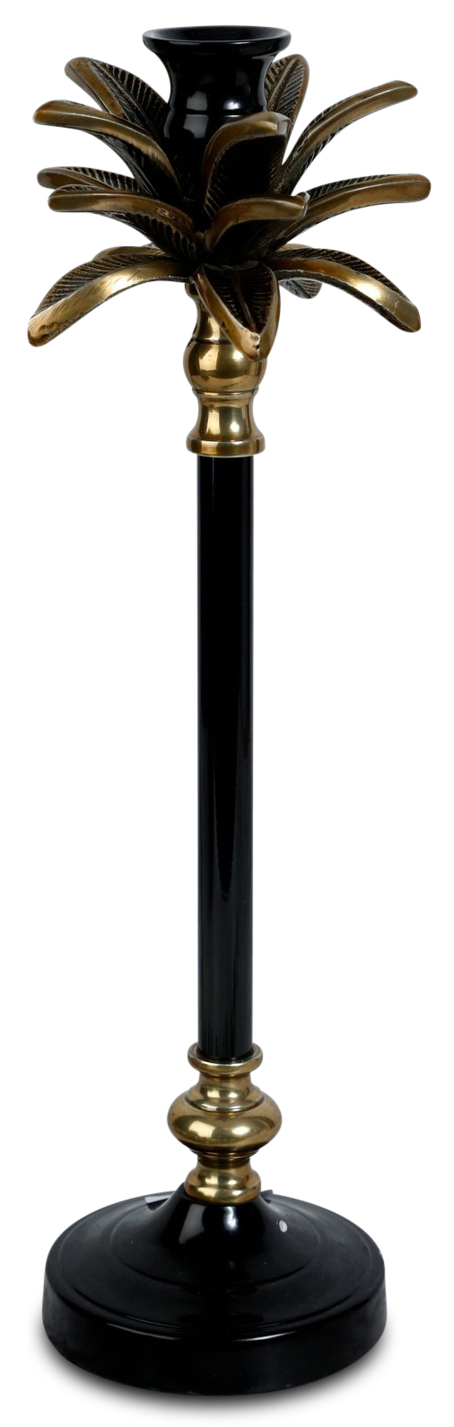 Ljusstake palm H40cm - Guld/Svart Ljusstake palm H40cm - Guld/Svart
