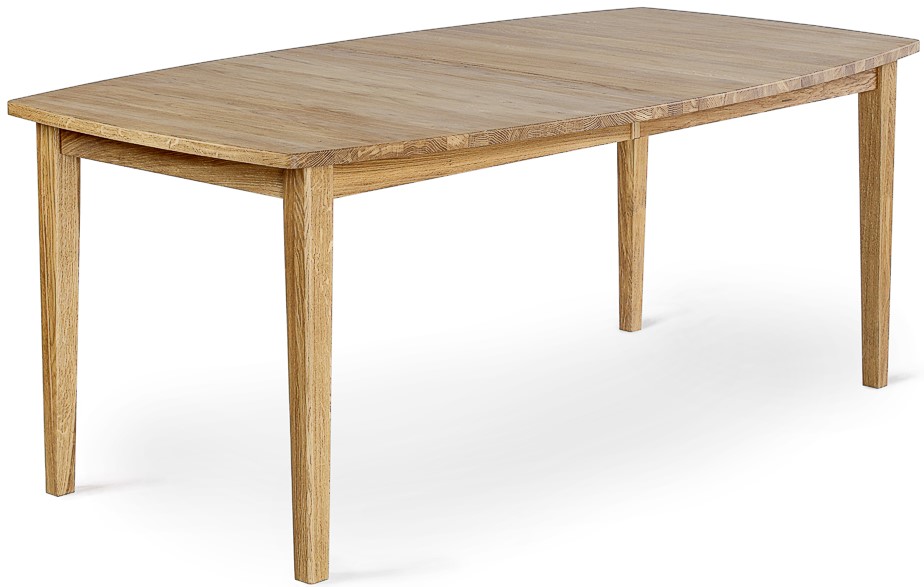 Torkelson Allegro matbord (B�gform) 186-286 cm - Massiv oljad ek natur