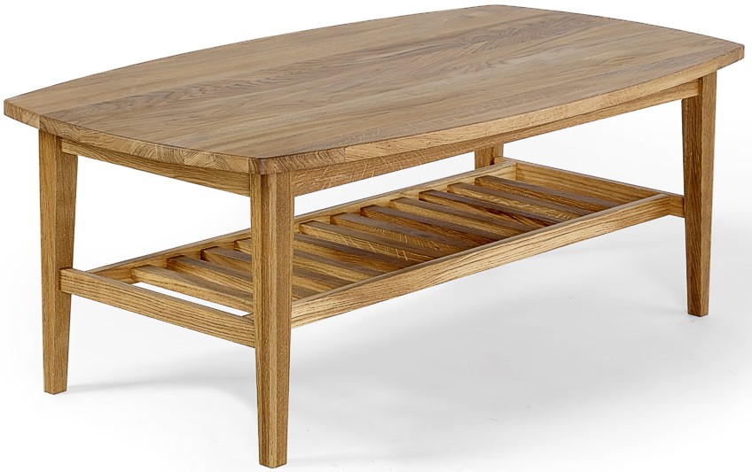 Torkelson Allegro soffbord med hylla 134 x 76,5 cm - Massiv oljad ek