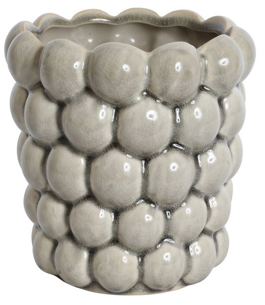 Kruka Big Bouble H16 cm - Ljusgr� (Glansig)