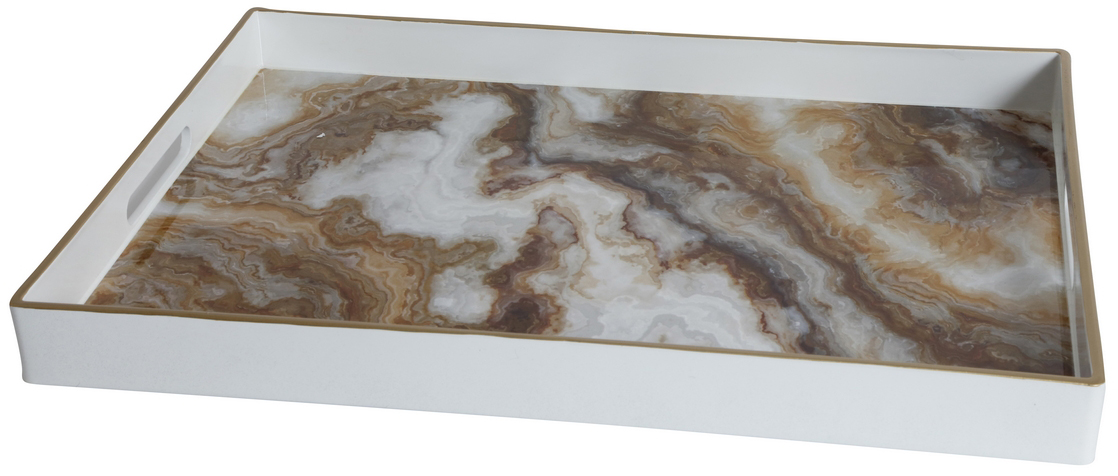 Marmor serveringsbricka - Brun marmor