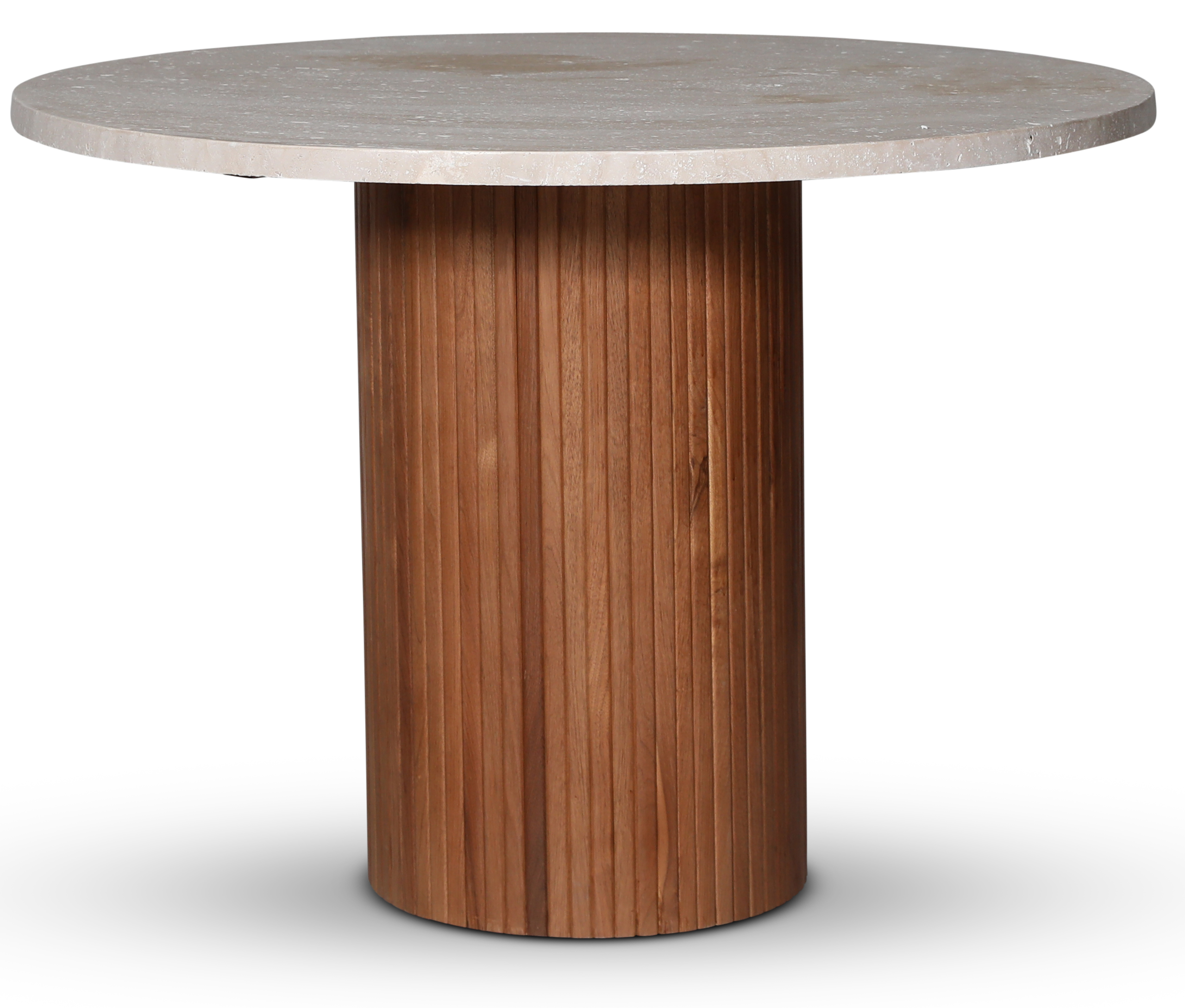 Decibel runt matbord Ø105 cm - Valnöt / Travertin Decibel runt matbord Ø105 cm - Valnöt / Travertin