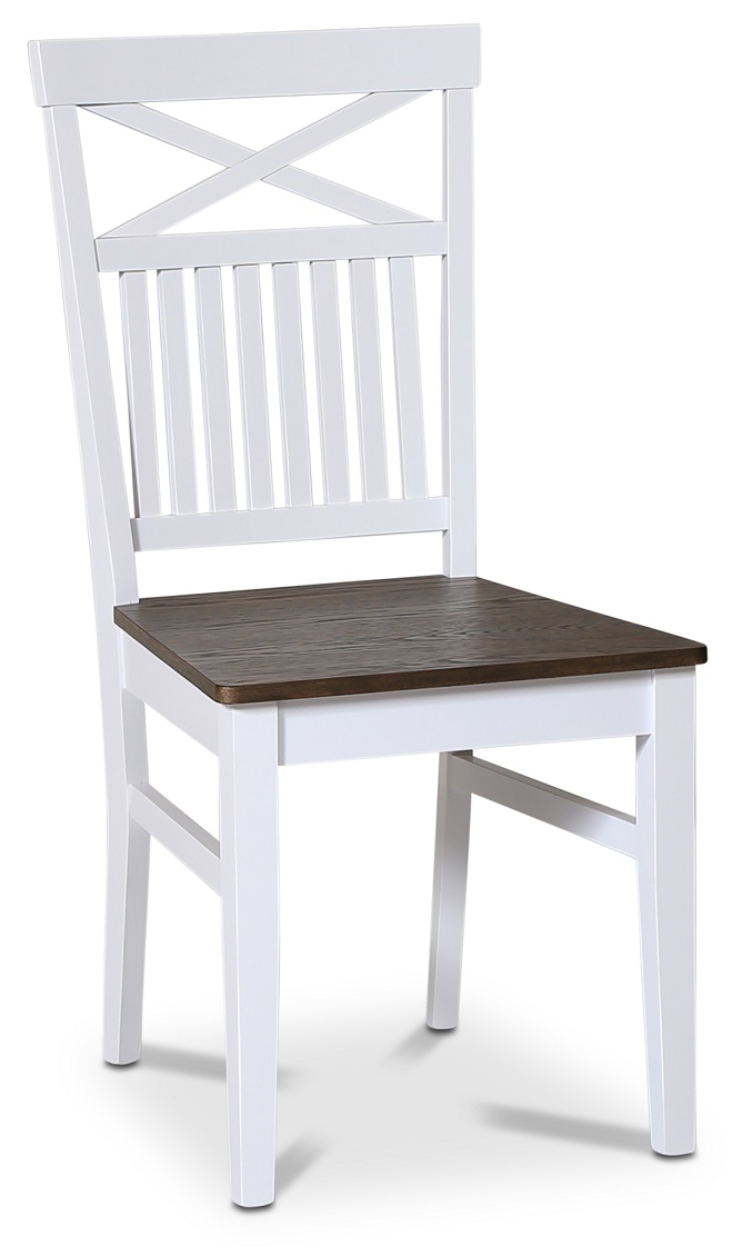 Stoel met kruis op de rugleuning - Wit/bruin geolied eikenhout - Skagen