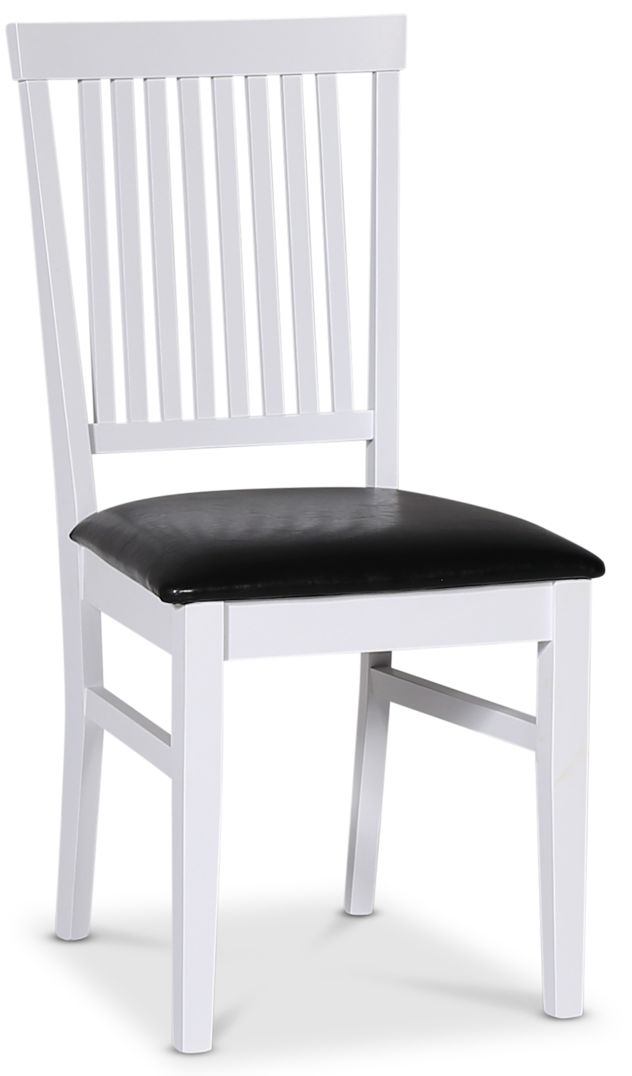 F�r� stoel met baleinen en PU zitting - Wit / Zwart + Meubelpoten