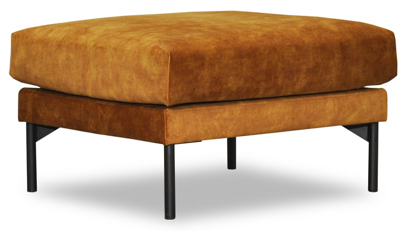 Smilla voetenbank 70x60 cm - Goudbruin fluweel