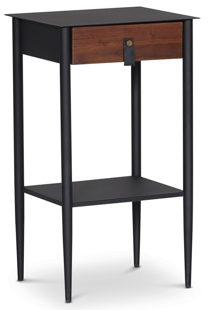 Flash sängbord - Svart/valnöt Flash sängbord - Svart/valnöt