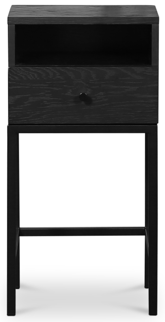 Stilo V.2 sängbord med låda svartbetsad ek Stilo V.2 sängbord med låda svartbetsad ek