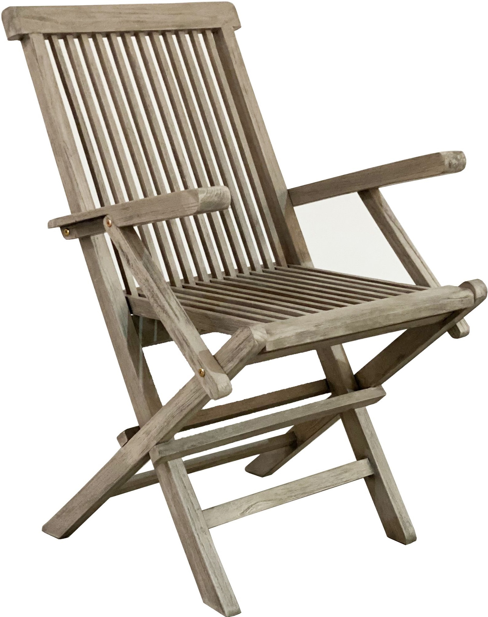 Salt� stol med armst�d - Gr� teak + Textilv�rd f�r m�bler