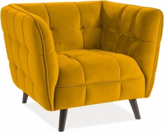 Renae fauteuil in geel fluweel